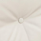 Khaki cushion with stitched tufted detail on outdoor loveseat rocking glider bench
