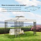 Cream white gazebo canopy top installed on a square frame.