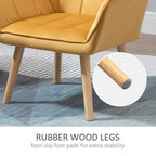 Yellow accent armchair with cushioned seat and non-slip wooden legs
