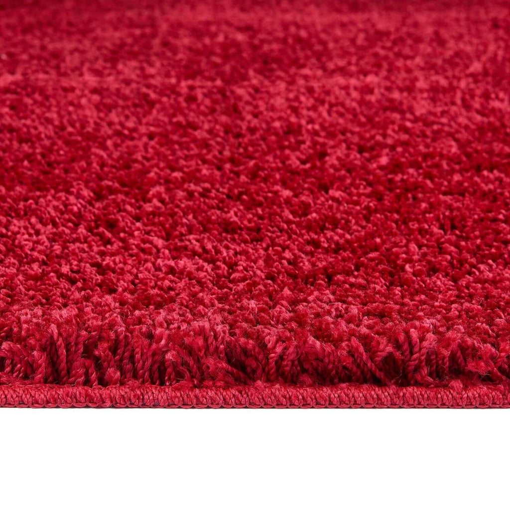 Washable Red Shaggy Rug