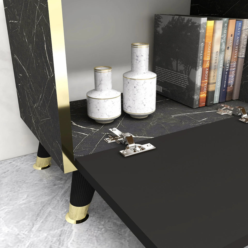 TV Stand and Media Console with Cabinets Romens 150 cm Wide - Bobobiy