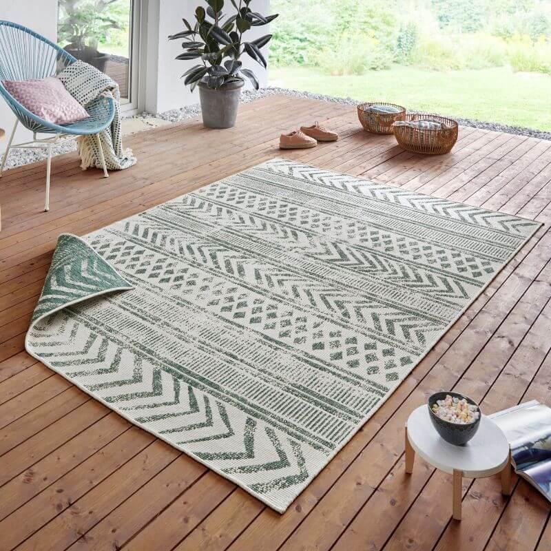 ReversibleGeometricRug-green-5 - Bobobiy