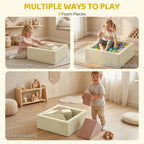 Beige foam climbing blocks set with removable-covered panels