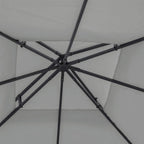 Light grey double-tier gazebo roof cover with metal support braces visible