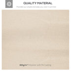 Beige polyester canopy fabric with PA coating, textured surface close-up.