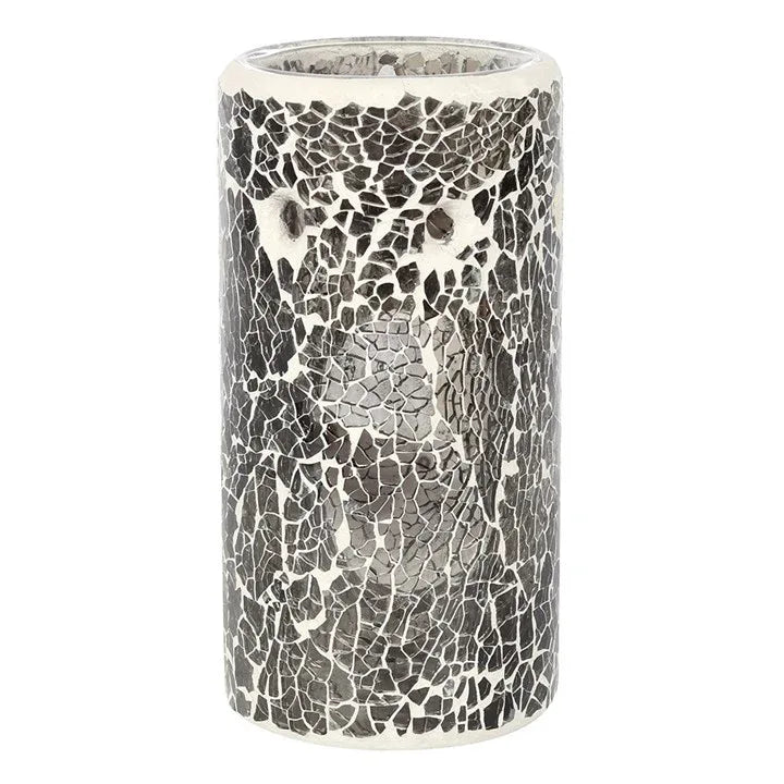 Pillar Gunmetal Grey Crackle Oil Burner and Wax Warmer - Bobobiy