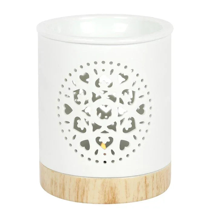 White Mandala Cut Out Oil Burner - Bobobiy
