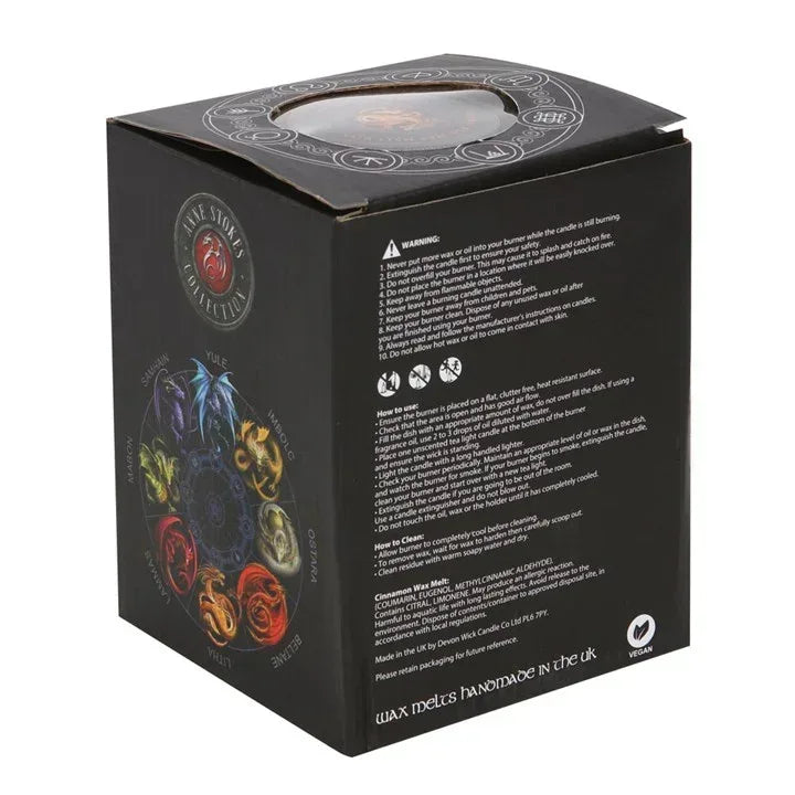 Black gift set box with instruction text panel and dragon artwork