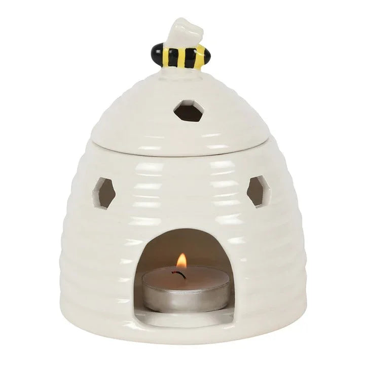 *White Beehive Ceramic Oil Burner (12/24) - Bobobiy