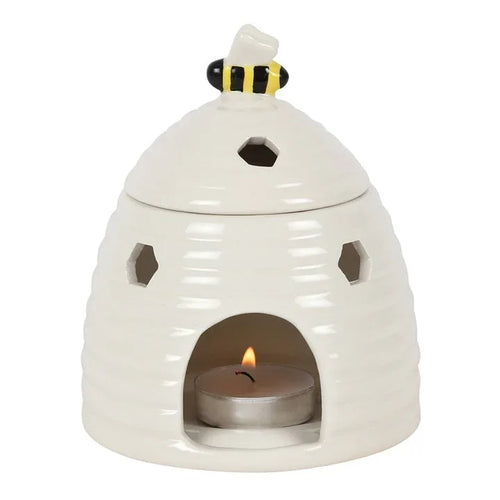 *White Beehive Ceramic Oil Burner (12/24) - Bobobiy
