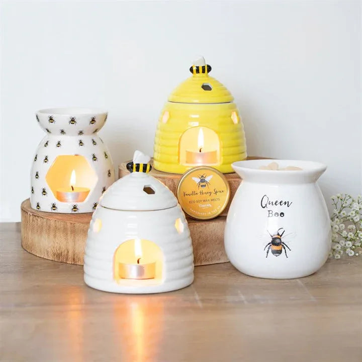 *White Beehive Ceramic Oil Burner (12/24) - Bobobiy