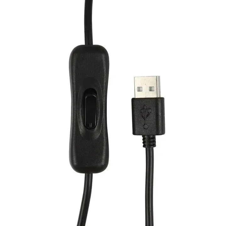Black aroma lamp power cord with USB plug and inline switch