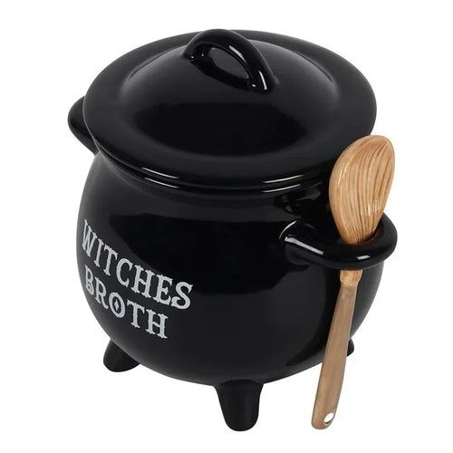 Witches Broth Cauldron Soup Bowl with Broom Spoon - Bobobiy