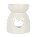 White Heart Cut Out Oil Burner - Bobobiy