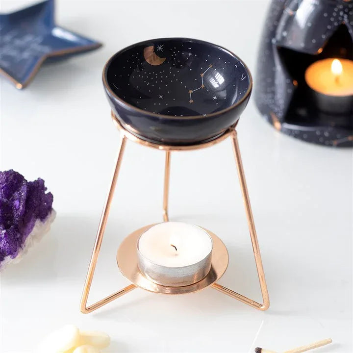 Purple Star Sign Oil Burner on Metal Base - Bobobiy