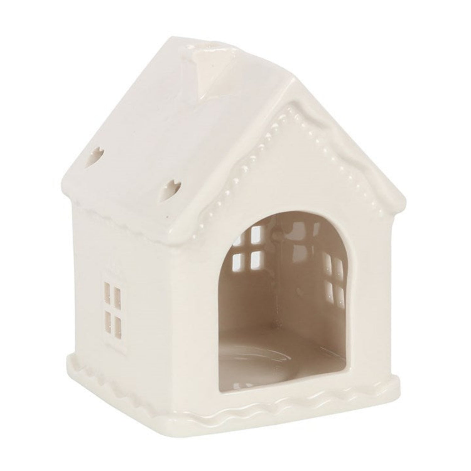 White ceramic dog house on a white background