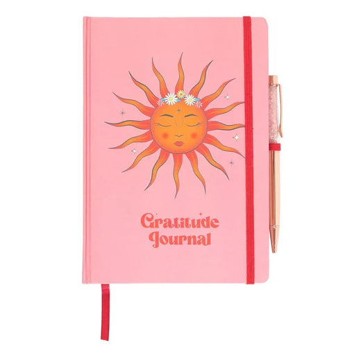 The Sun Gratitude Journal with Rose Quartz Pen - Bobobiy