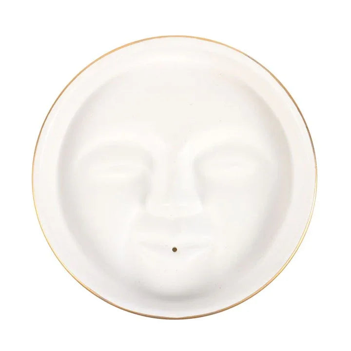 White Moon Face Incense Stick Holder - Bobobiy