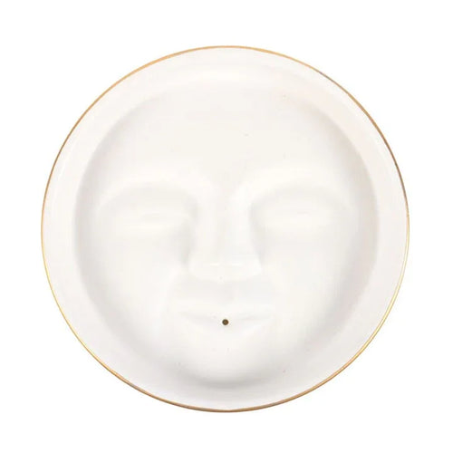 White Moon Face Incense Stick Holder - Bobobiy