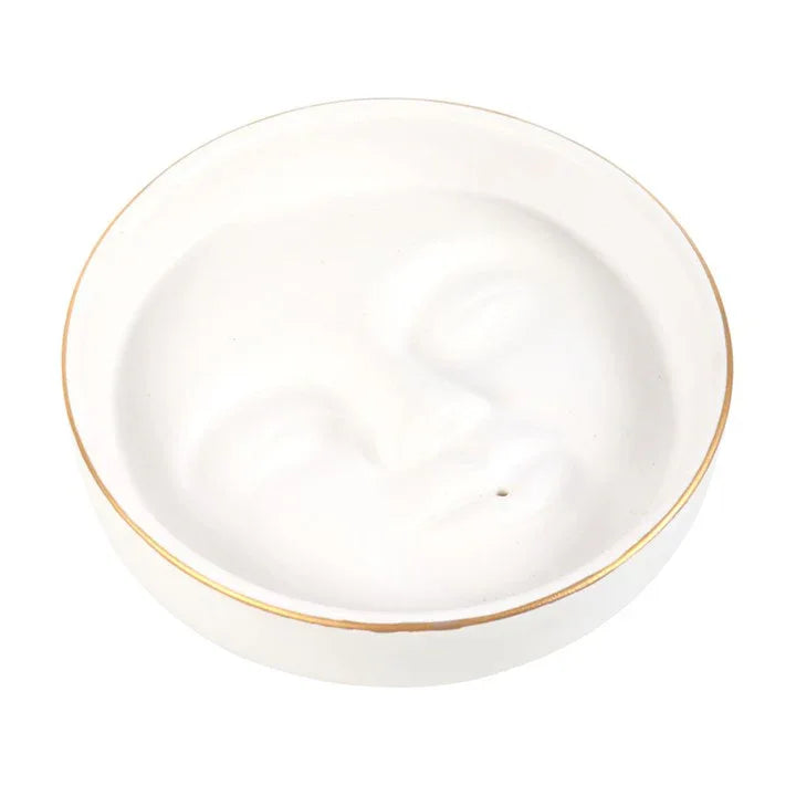 White Moon Face Incense Stick Holder - Bobobiy
