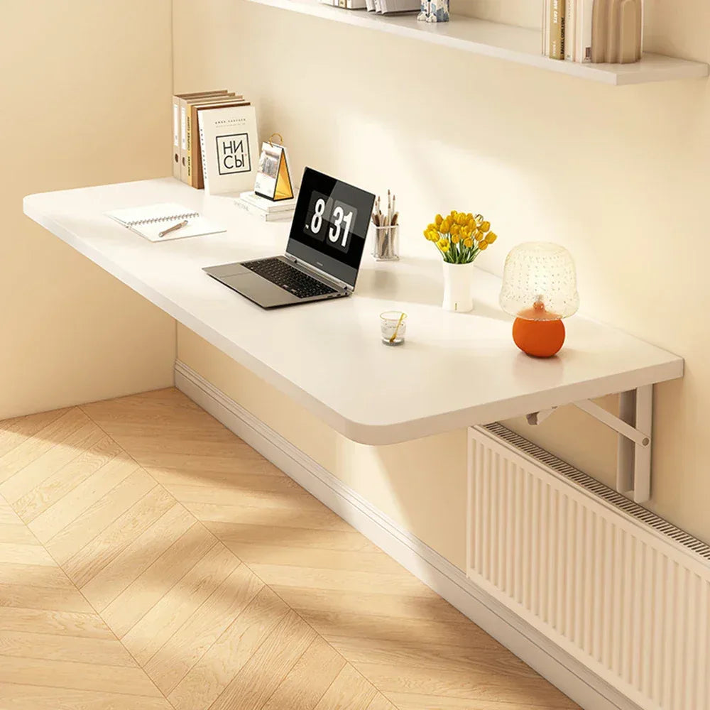 Wall Folding Table Drop-Leaf Folding Floating Hanging Computer Desk White UK - Bobobiy