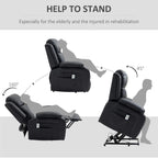 Black power lift recliner chair with help-to-stand lift positions