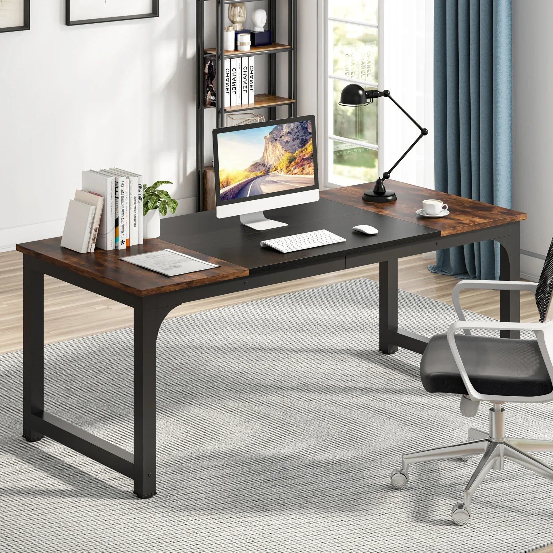 Tribesigns Modern Computer Desk Large Office Desk Computer Table Study Writing Desk Workstation for Home Office - Bobobiy