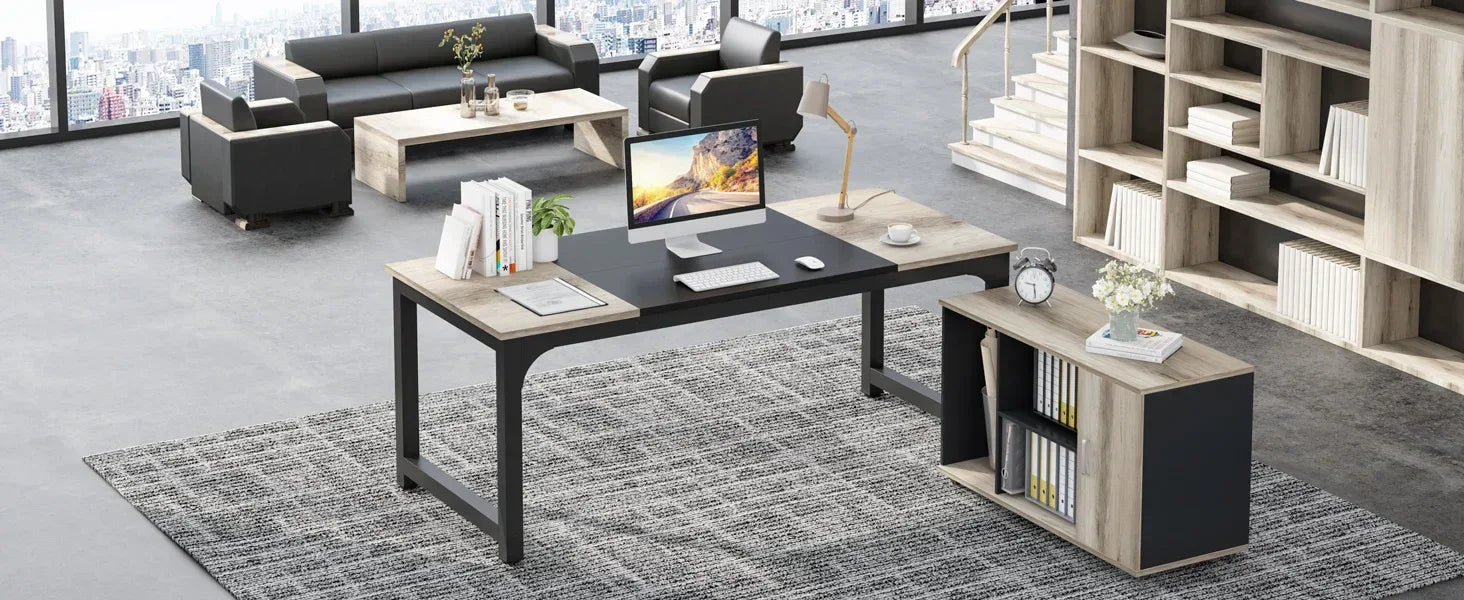 Tribesigns Modern Computer Desk Large Office Desk Computer Table Study Writing Desk Workstation for Home Office - Bobobiy