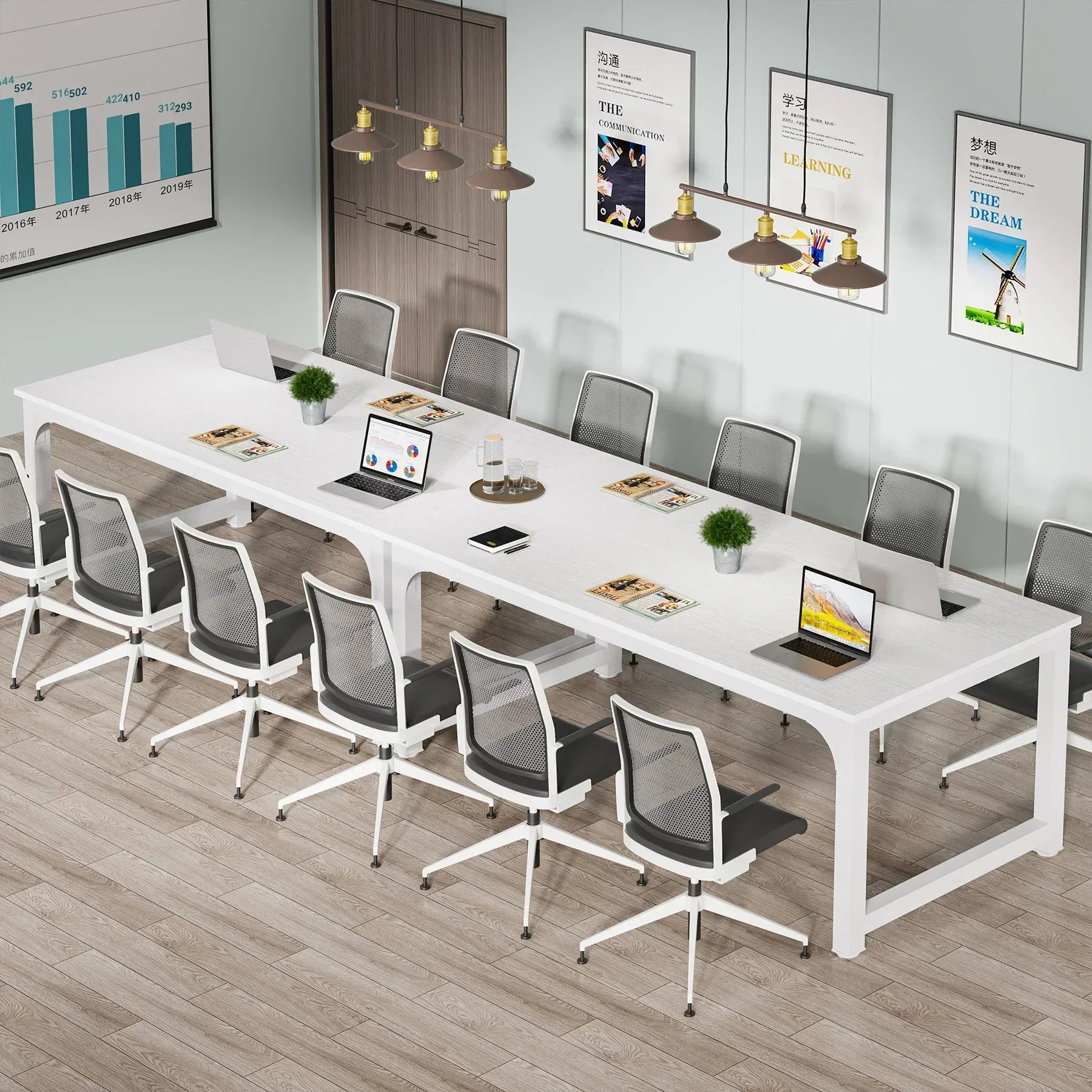 Tribesigns Modern Computer Desk Large Office Desk Computer Table Study Writing Desk Workstation for Home Office - Bobobiy