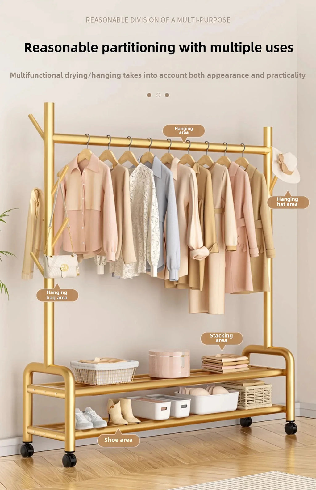 Modern Metal Standing Hanger Clothes Salon Display Rack Living Room Nordic Clothing Organizer Sofy Do Salonu Furniture