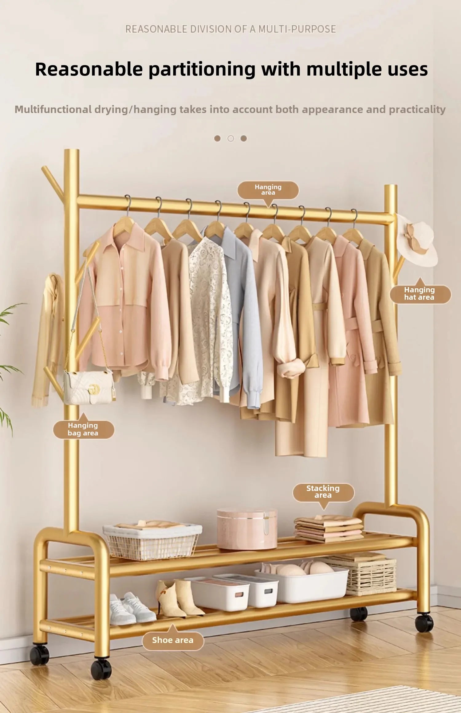 Modern Metal Standing Hanger Clothes Salon Display Rack Living Room Nordic Clothing Organizer Sofy Do Salonu Furniture