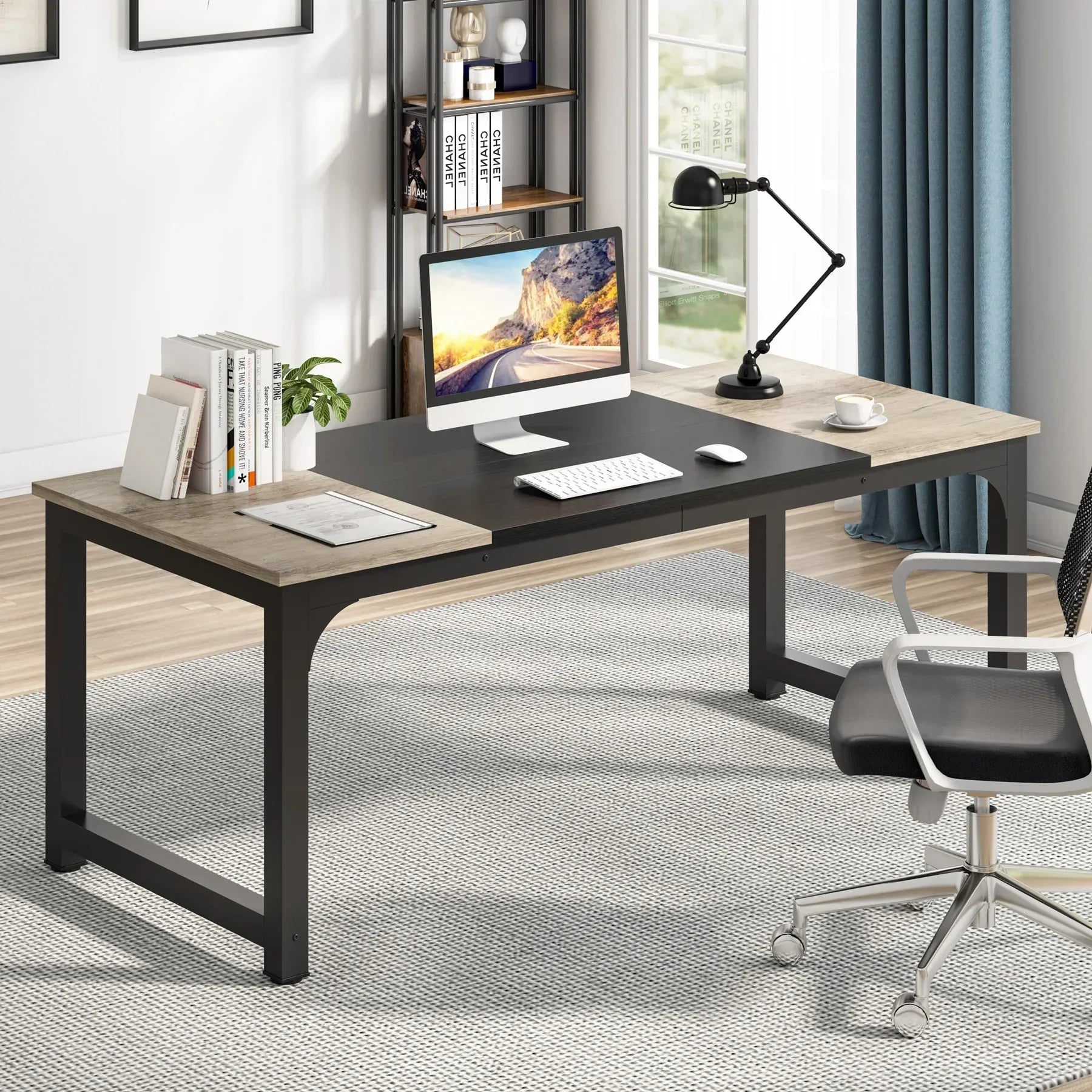 Tribesigns Modern Computer Desk Large Office Desk Computer Table Study Writing Desk Workstation for Home Office - Bobobiy
