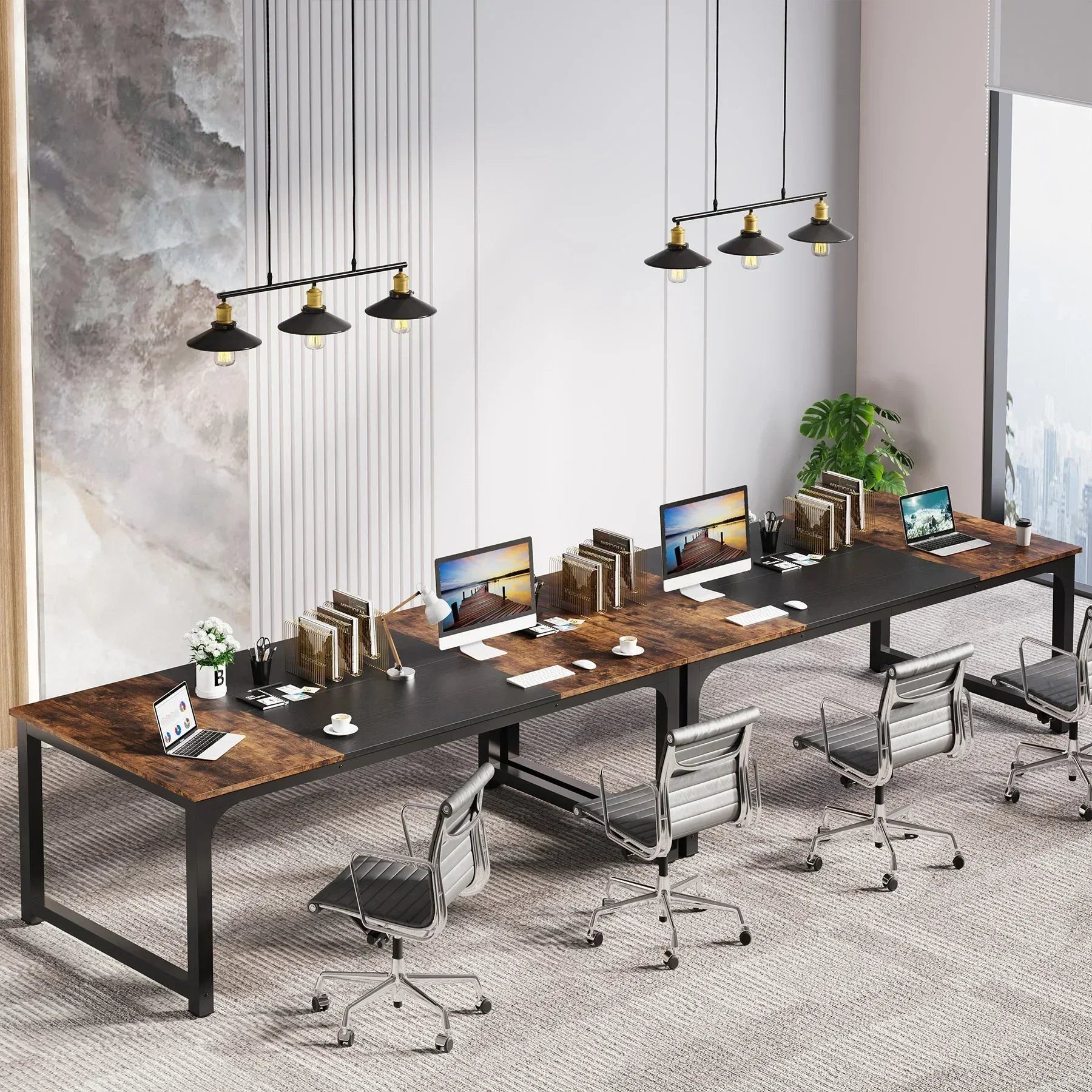 Tribesigns Modern Computer Desk Large Office Desk Computer Table Study Writing Desk Workstation for Home Office - Bobobiy