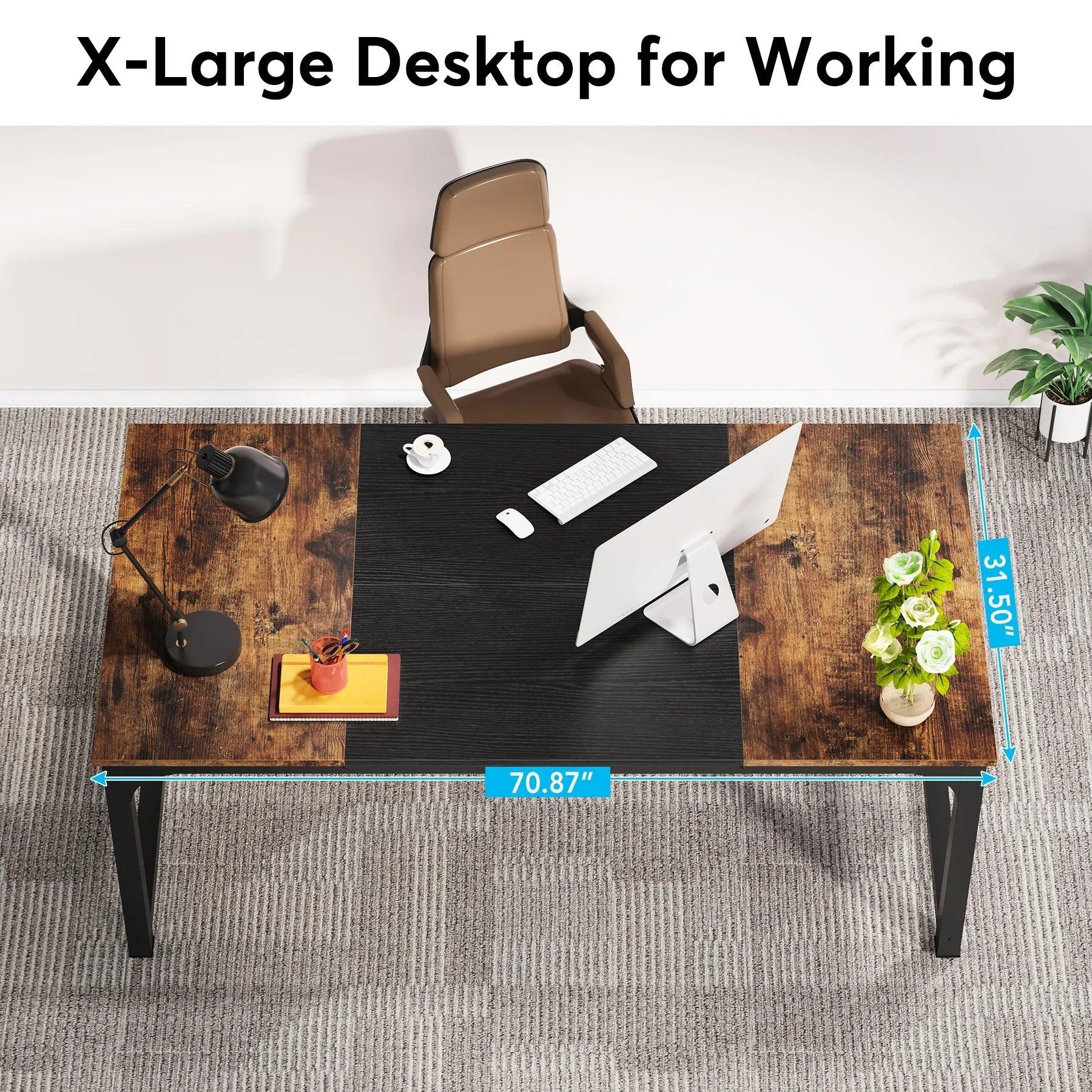 Tribesigns Modern Computer Desk Large Office Desk Computer Table Study Writing Desk Workstation for Home Office - Bobobiy