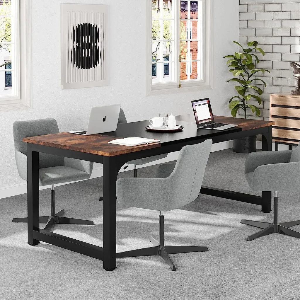Tribesigns Modern Computer Desk Large Office Desk Computer Table Study Writing Desk Workstation for Home Office - Bobobiy