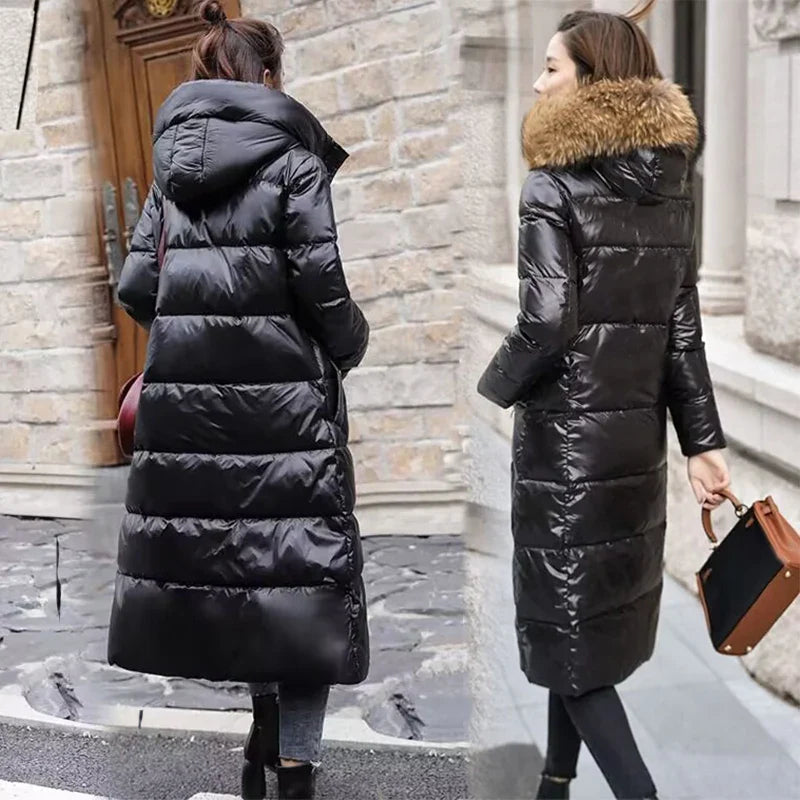 Women's Big Fur Waterproof Winter Hooded Jacket