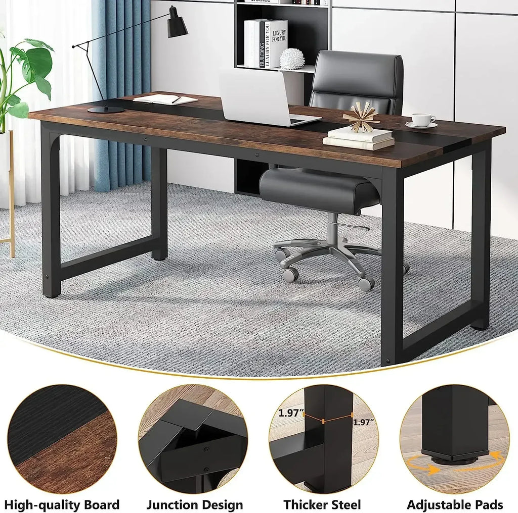 Tribesigns Modern Computer Desk Large Office Desk Computer Table Study Writing Desk Workstation for Home Office - Bobobiy