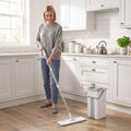 Mop and bucket set with wringer bucket and swivel flat mop head for kitchen floors
