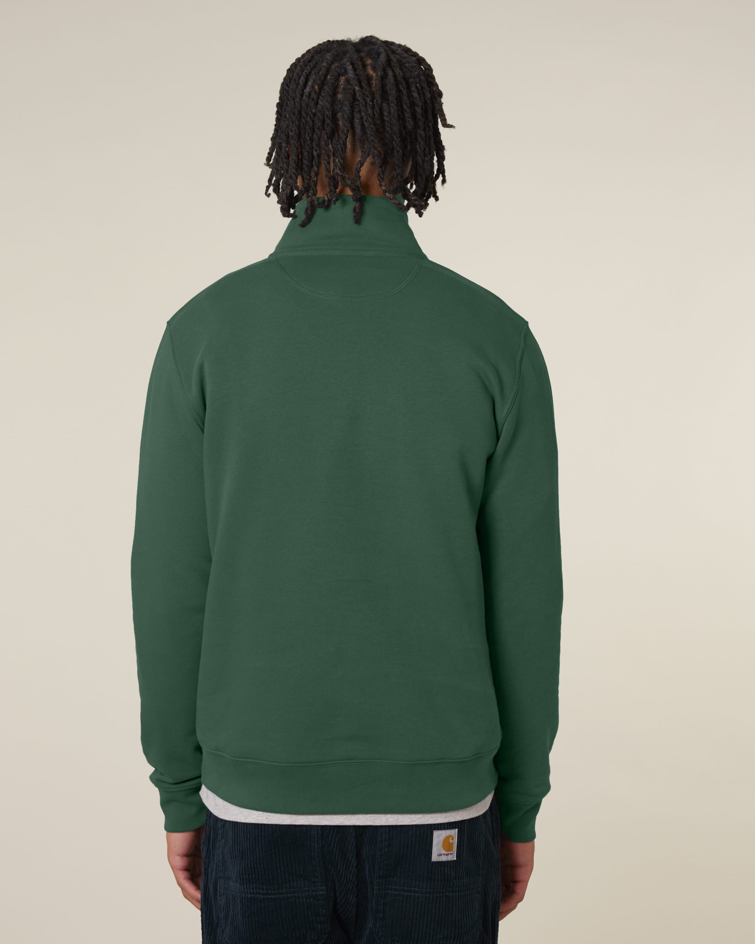 Organic Zip Neck Sweatshirt: Unisex