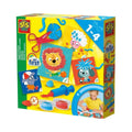 Kids dough hairdresser set retail box with colorful animal styling tools