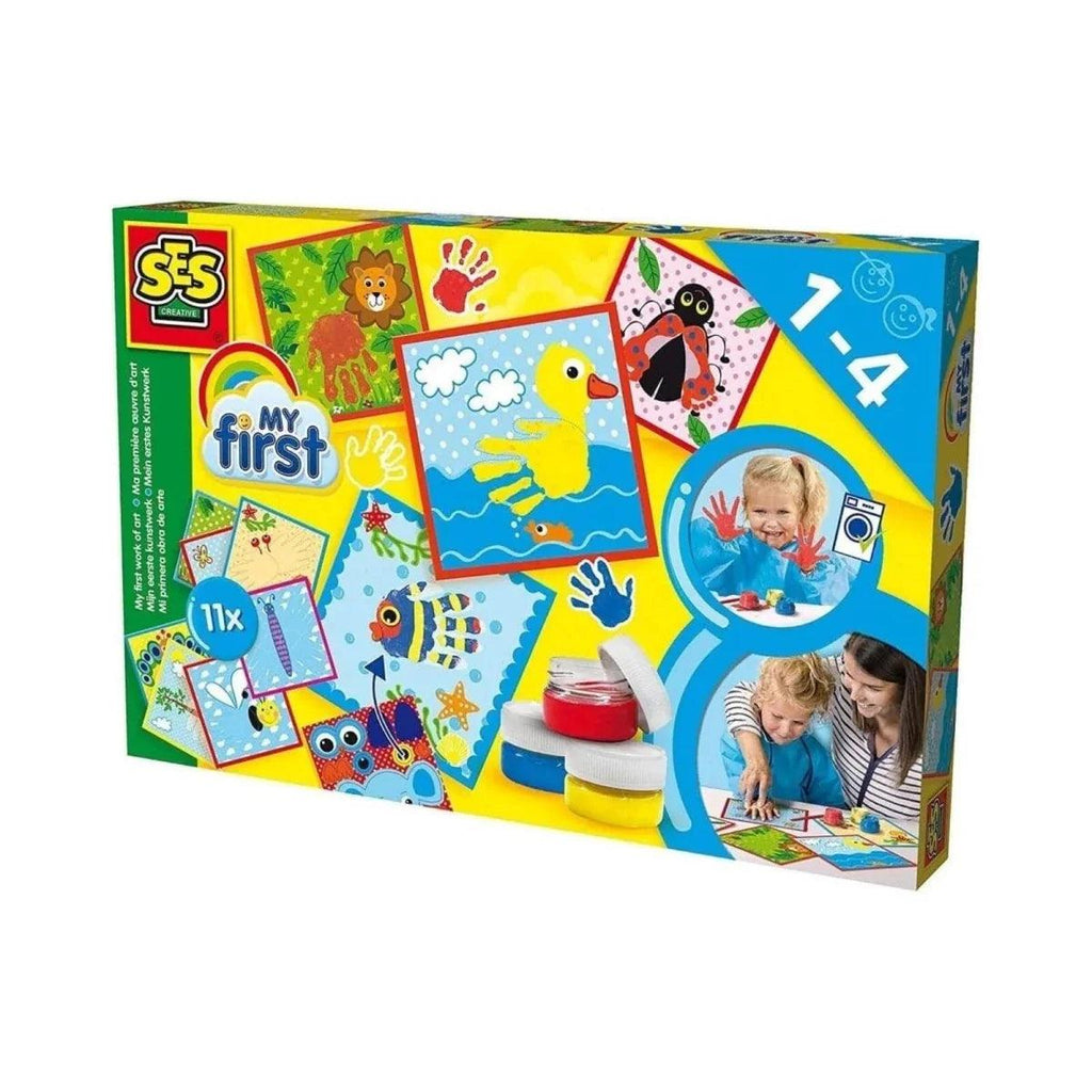Kids fingerpaint set gift box with 14 art cards and washable finger paints