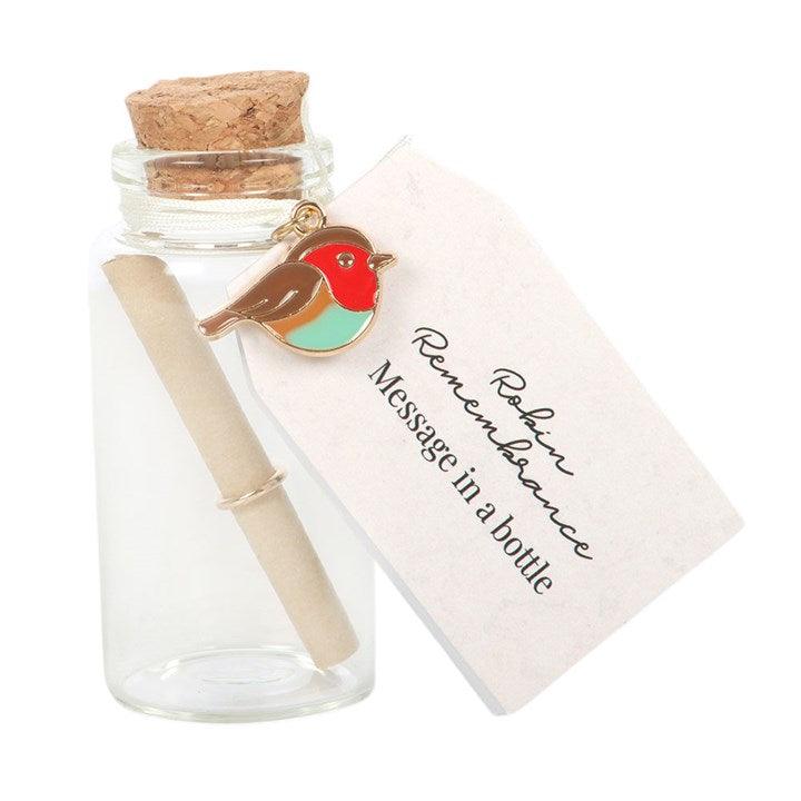 Set of 24 Robin Remembrance Message Bottles in Display