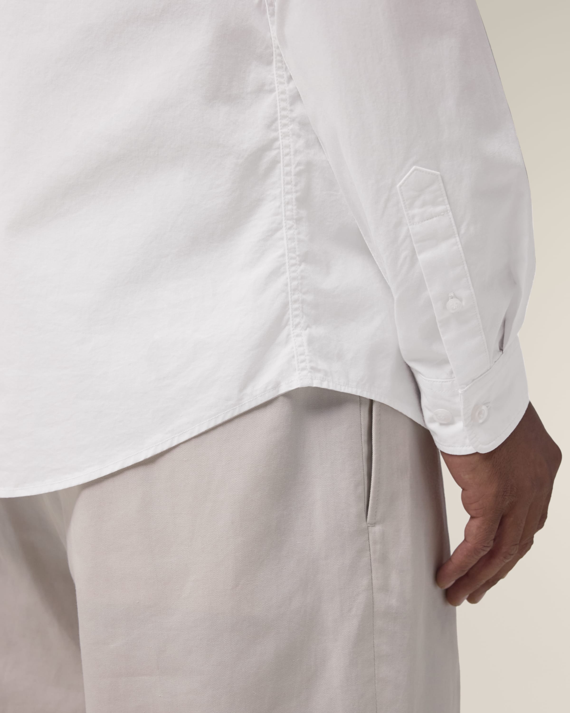 Organic Poplin Long Sleeve Shirt: Mens