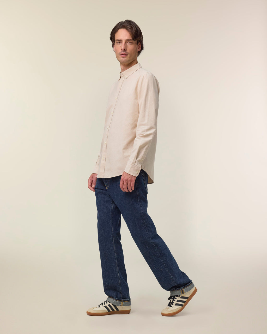 Organic Cotton Oxford Long Sleeve Shirt: Mens