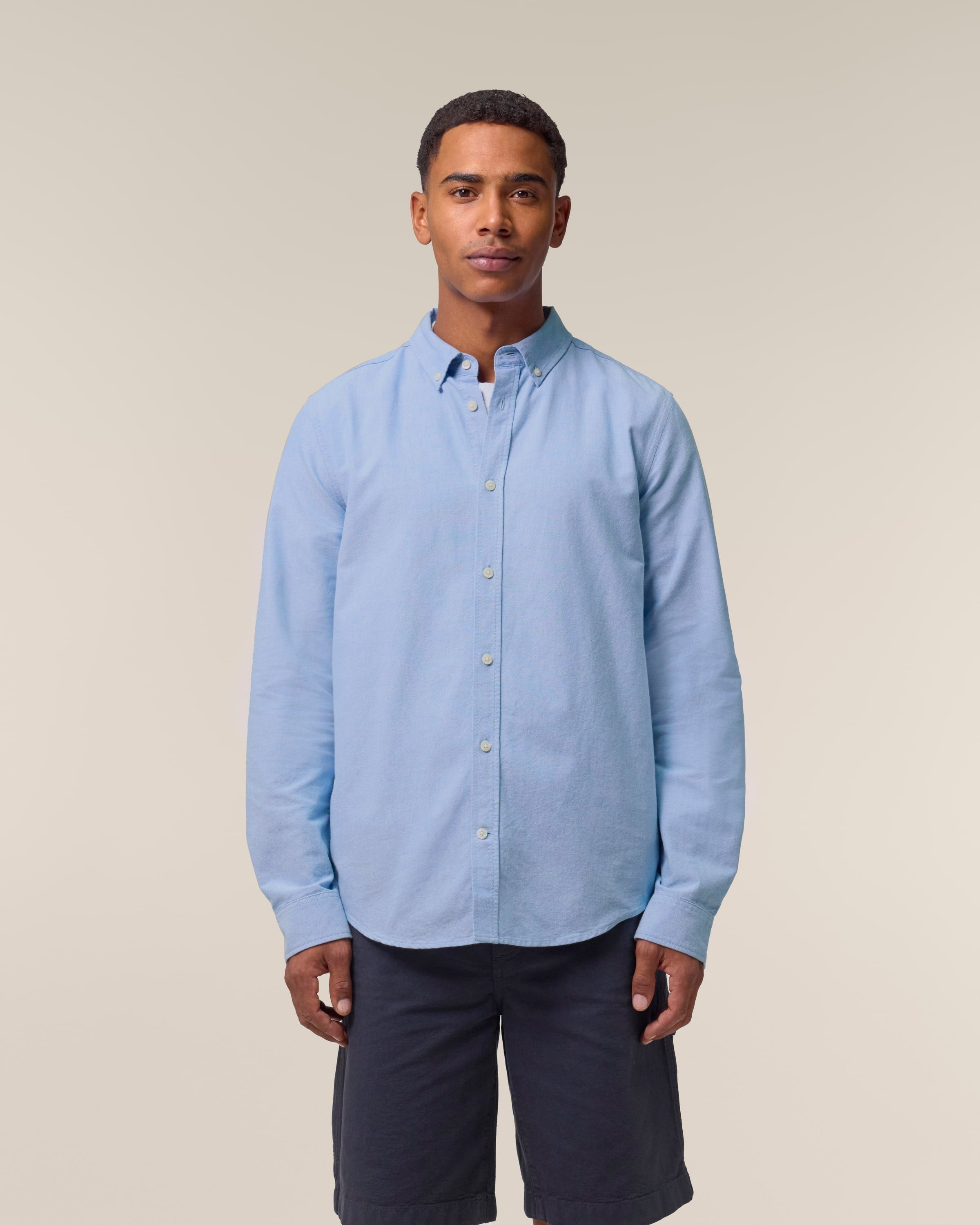 Organic Cotton Oxford Long Sleeve Shirt: Mens