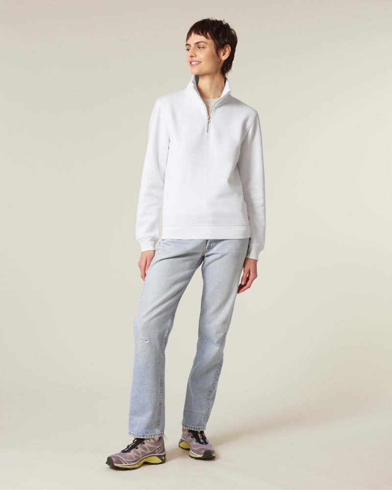 Organic Zip Neck Sweatshirt: Unisex