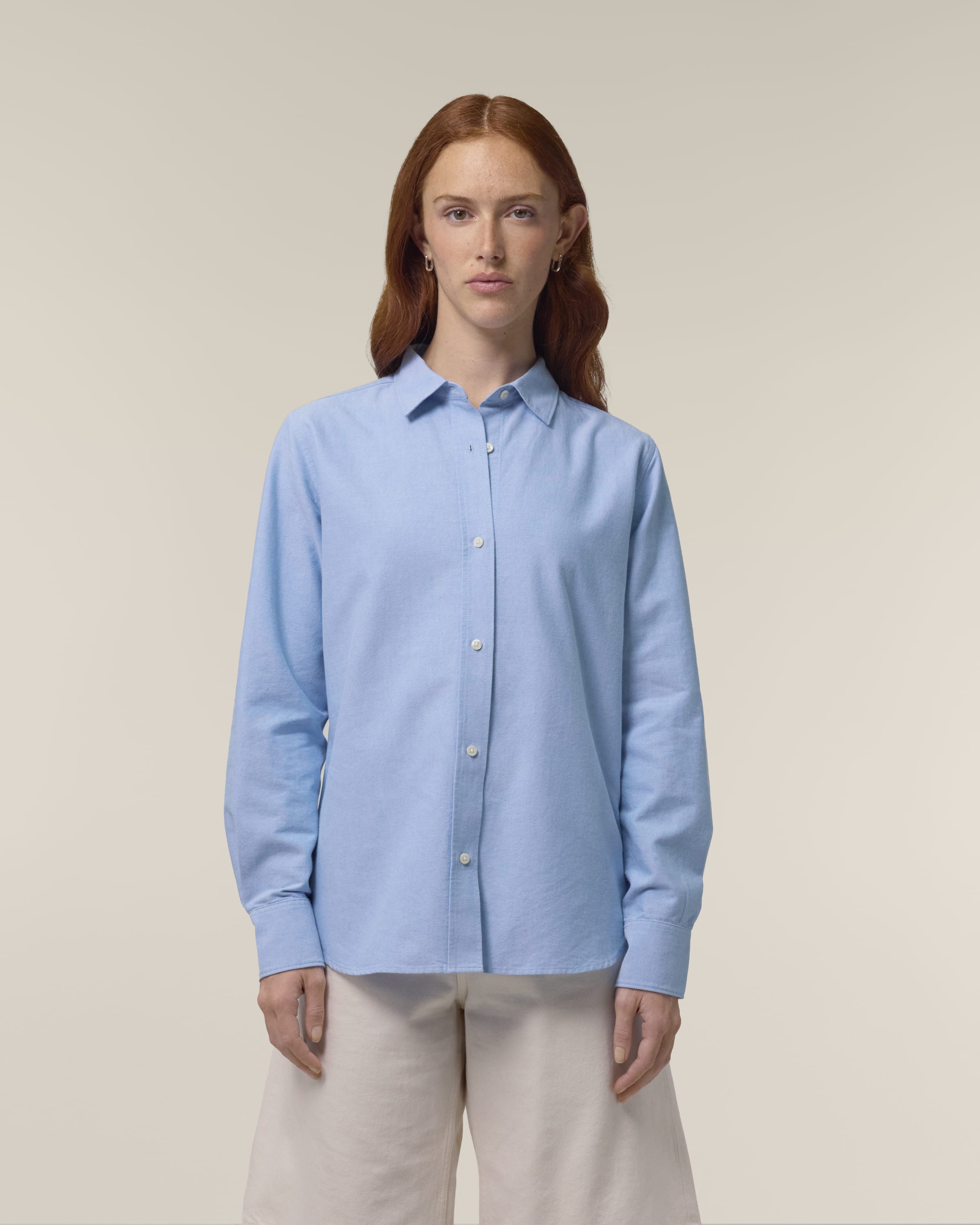 Organic Cotton Oxford Long Sleeve Shirt: Womens