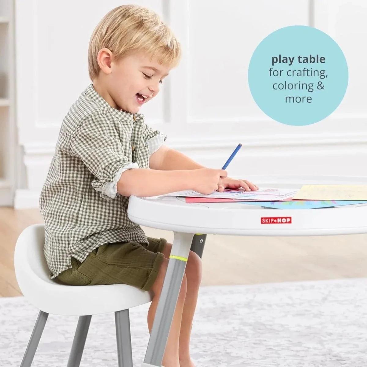 Activity centre play table attachment for drawing, coloring, and crafting