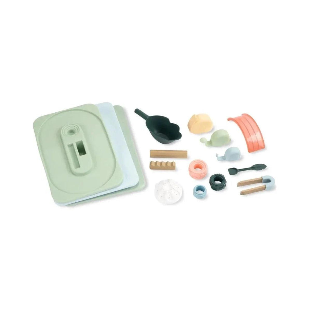 Sensory table accessory set with colorful attachments and small tools