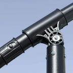 Black crank mechanism and curved support arm for cream banana umbrella